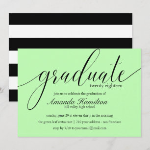 Light Green  typography Graduation Invitation