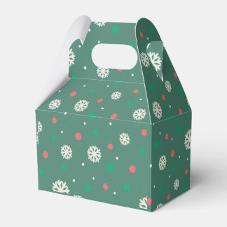 Light Green Whimsical Winter Snowflakes Christmas Favor Box