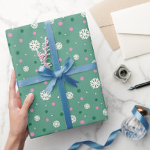 Light Green Whimsical Winter Snowflakes Christmas