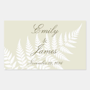 Light Green White Fern Elegant Personalized Sticker