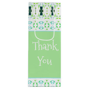 Light Green With Pretty Patterned Wine Gift Bag