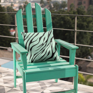Light Green Zebra Pattern  Throw Pillow
