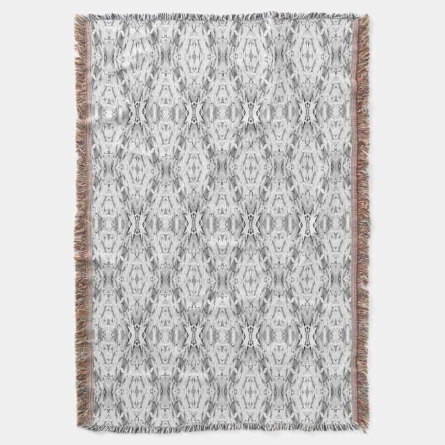 Light grey abstract geometry pattern throw blanket (Front Vertical)