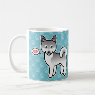 Light Grey Alaskan Klee Kai Dog With A Heart Coffee Mug