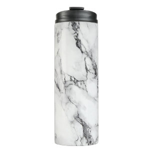 Light Grey And Black Marble Stone Thermal Tumbler