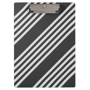 Light grey and charcoal five stripes pattern clipboard