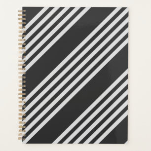 Light grey and charcoal five stripes pattern planner