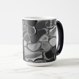 Light grey and dark rounded shapes. magic mug