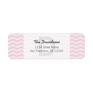 Light grey and pink chevron Return Address Labels
