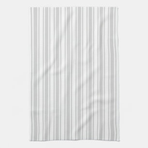 Light grey and white candy stripes kitchen towel