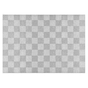 Light Grey and White Chequered Pattern Cutting Board