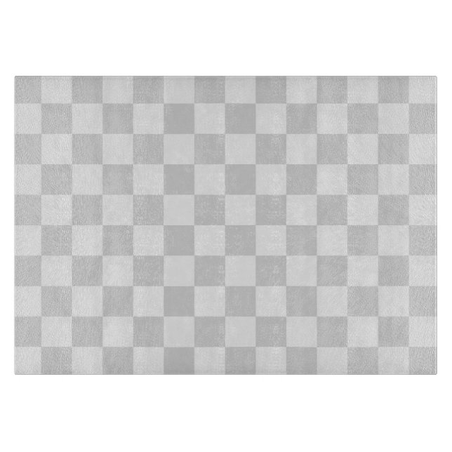 Light Grey and White Chequered Pattern Cutting Board (Front)