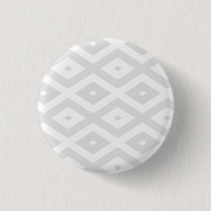 Light grey and white diamond pattern 1 inch round button