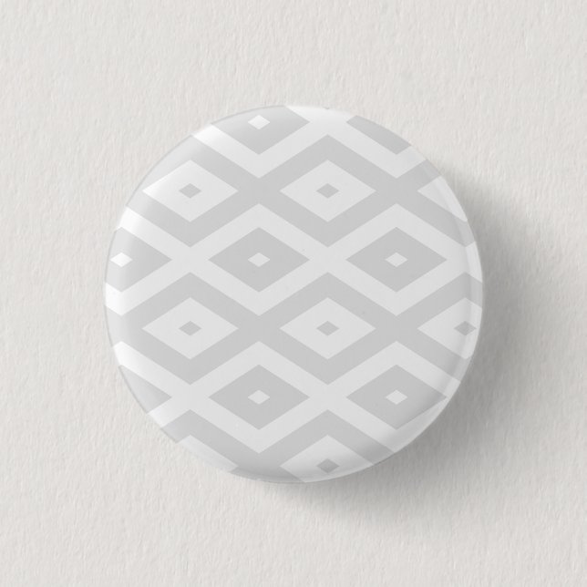 Light grey and white diamond pattern 1 inch round button (Front)