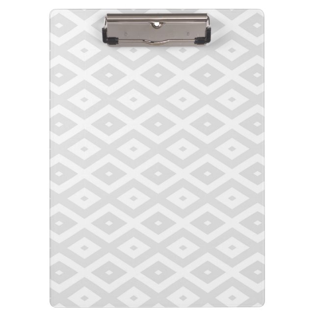 Light grey and white diamond pattern clipboard (Front)