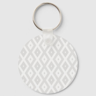 Light grey and white diamond pattern keychain