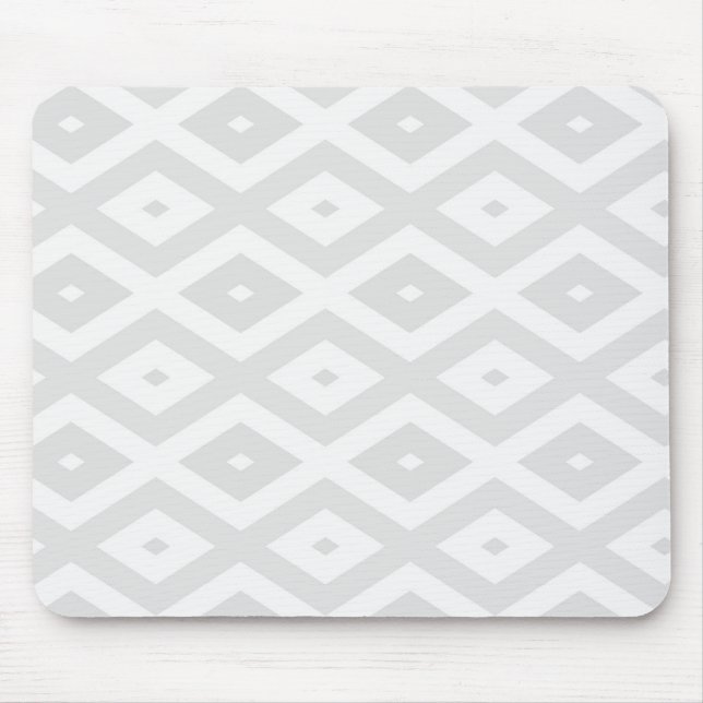 Light grey and white diamond pattern mouse pad (Front)