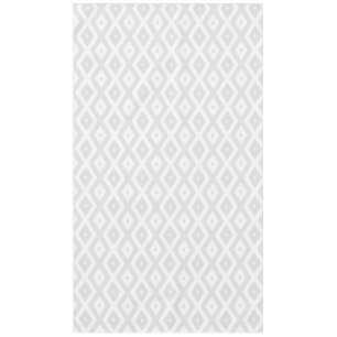 Light grey and white diamond pattern tablecloth