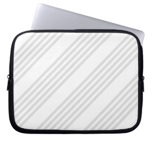 Light grey and white five stripes pattern laptop sleeve