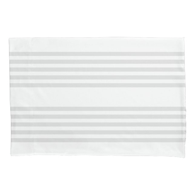 Light grey and white five stripes pattern pillowcase (Front)