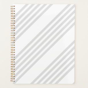 Light grey and white five stripes pattern planner