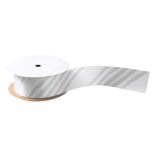 Light grey and white five stripes pattern satin ribbon (Spool)