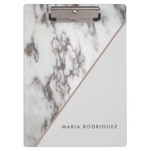 Light Grey and White Marble Clipboard