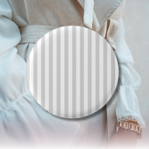 Light Grey and White Stripes 1 Inch Round Button