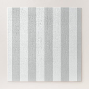 Light Grey and White Stripes Jigsaw Puzzle