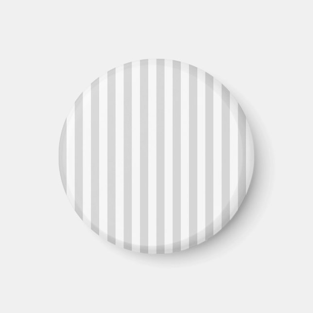 Light Grey and White Stripes Magnet (Front)