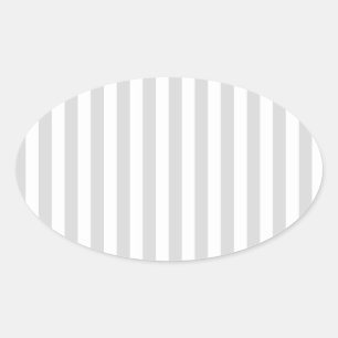Light Grey and White Stripes Oval Sticker