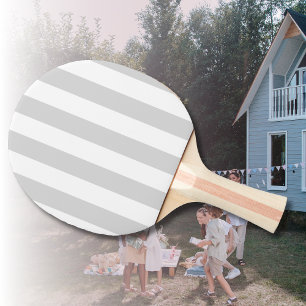 Light Grey and White Stripes Ping Pong Paddle