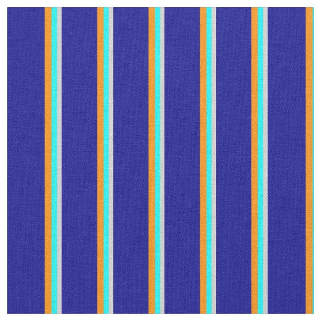 Light Grey, Aqua, Dark Orange, and Dark Blue Fabric (Close Up)