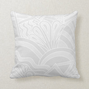 Light Grey Art Deco Style Design. Throw Pillow