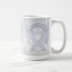 Light Grey Awareness Ribbon Angel Art Mug