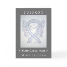 Light Grey Awareness Ribbon Angel Customized Card