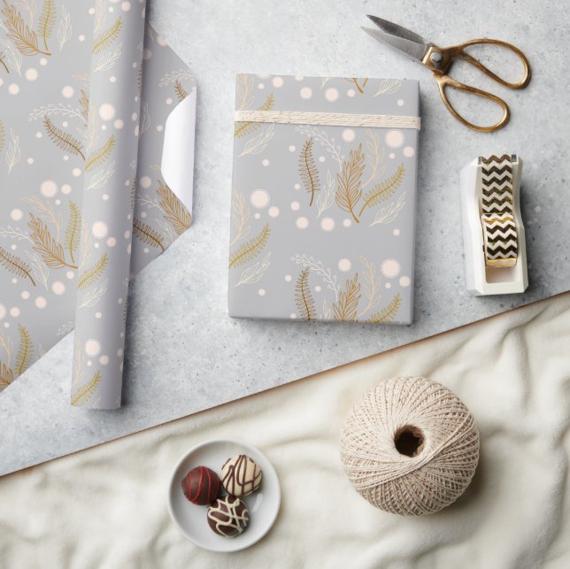 Light Grey Beige Brown Abstract Simple Wrapping Paper (Crafts)