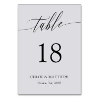 Light Grey Black Calligraphy Names & Wedding Date