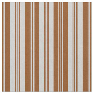 Light Grey & Brown Lines Fabric