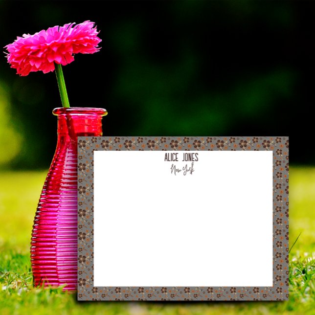 Light grey brown pattern natural flower   notepad (Creator Uploaded)