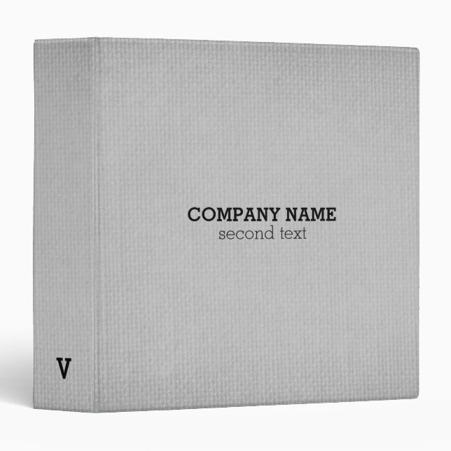 Light Grey Canvas 3 Ring Binder (Front/Spine)