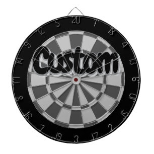 Light Grey, Charcoal Grey, And Black Editable Text Dartboard