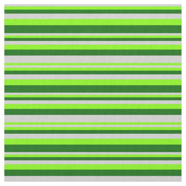 Light Grey, Chartreuse & Dark Green Coloured Lines Fabric (Close Up)