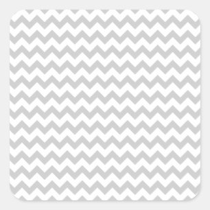 Light Grey Chevron (thin lines) Pattern Square Sticker