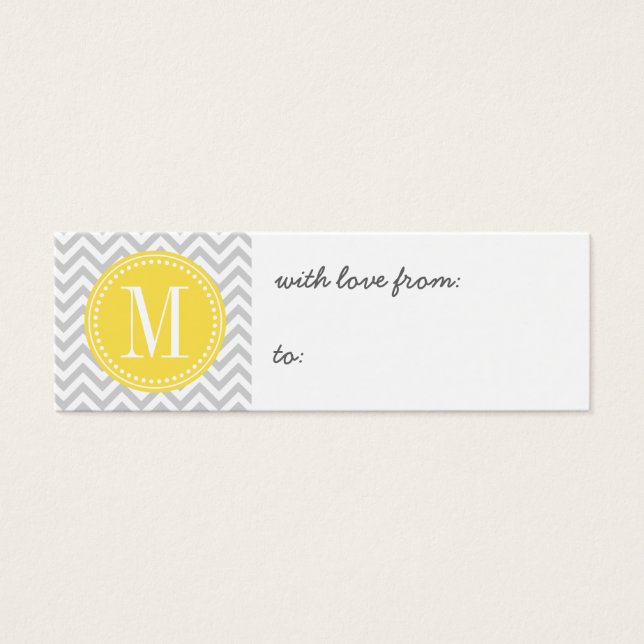 Light Grey Chevron Zigzag Personalized Monogram (Front)