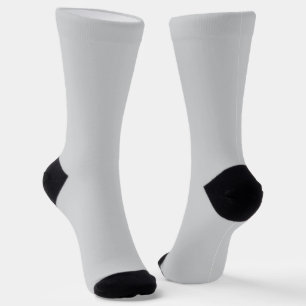 light grey crew socks with black toe and heel