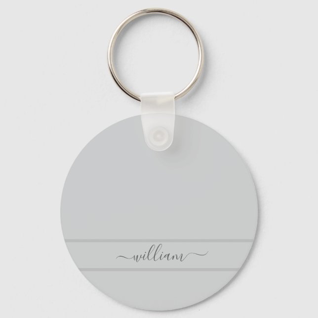 Light Grey Custom Name Keychain (Front)