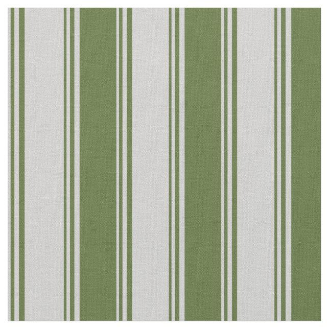 Light Grey & Dark Olive Green Pattern Fabric (Close Up)
