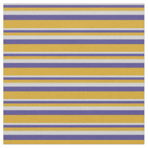 Light Grey, Dark Slate Blue, and Goldenrod Lines Fabric