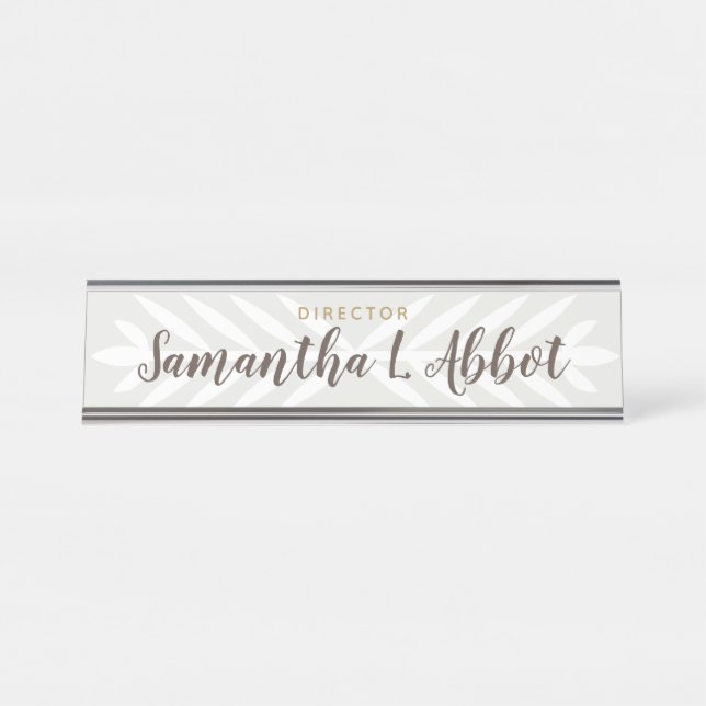 Light Grey Decco - Custom Desk Name Plate (Front)